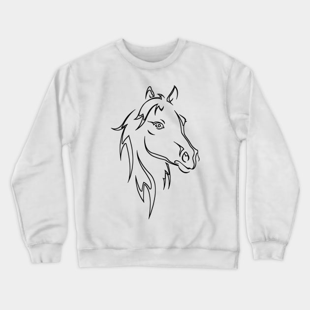 Horse Sketch Crewneck Sweatshirt by GR-ART